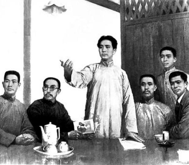 油画《在党的第一次代表大会上》